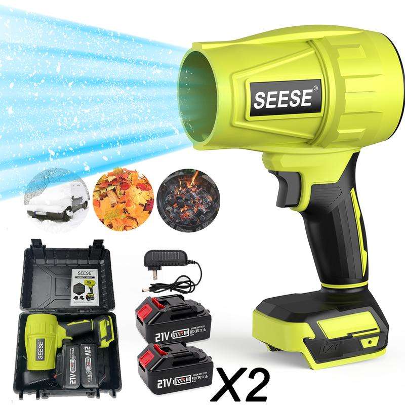 OEM Brand Cordless Turbo Jet Blower, 21V High Capacity Lithium Battery Powered Handheld Leaf Blower with 1000G High Thrust, Multi-Purpose Electric Air Blower for Snow Removal, Dust Cleaning, Car Detailing and Yard Care