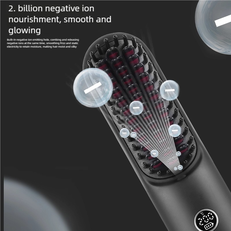 Portable 230g Wireless Hair Straightener Comb – Type-C Fast Charge, LED Display & Travel-Friendly