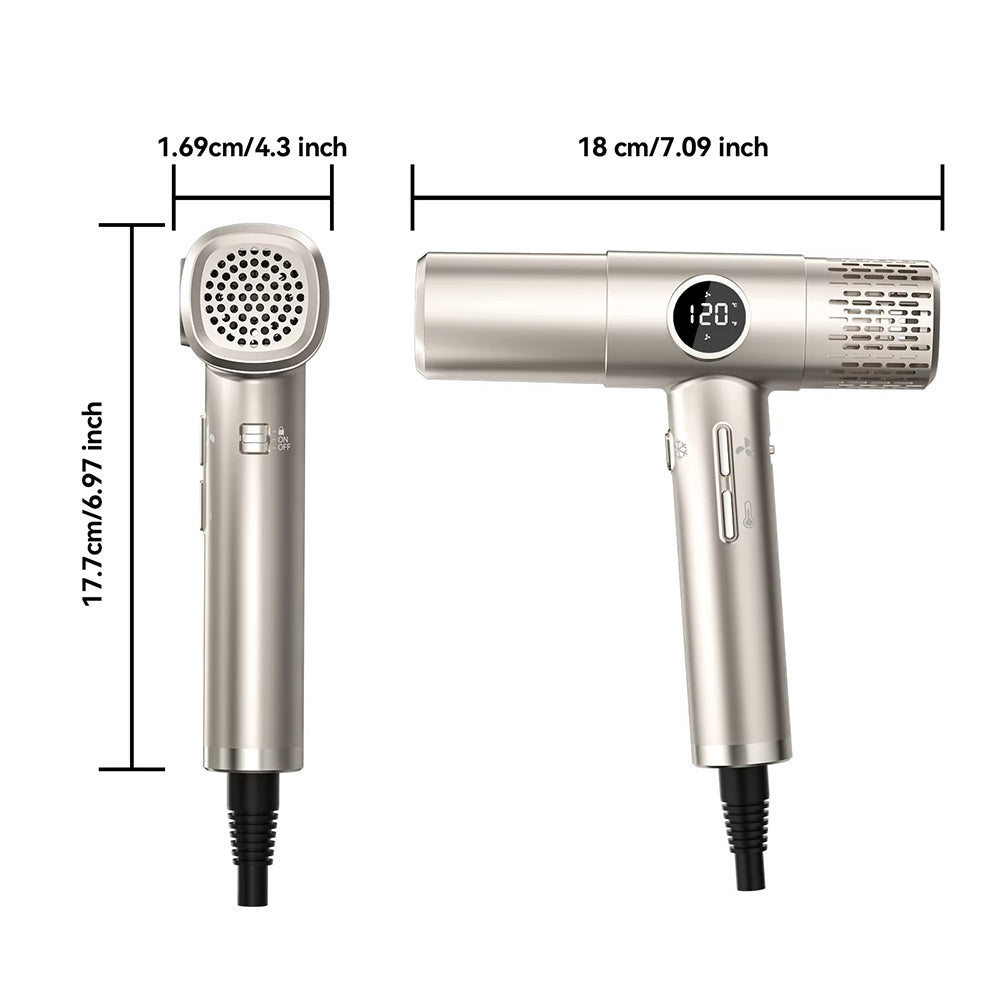 Millions of Negative Ion Hair Dryer – 1800W High-Speed Motor, HD LCD Control & Portable Design for Frizz-Free Shiny Hair