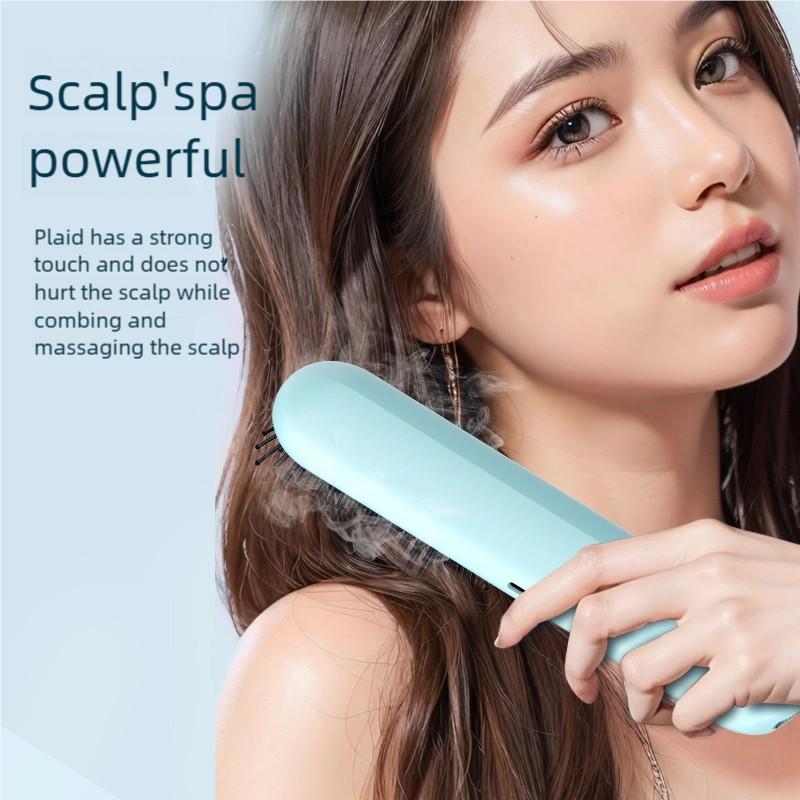 Atomized Essential Oil Massage Comb – Air Cushion Round Teeth, Scalp Nourishment & Type-C Rechargeable