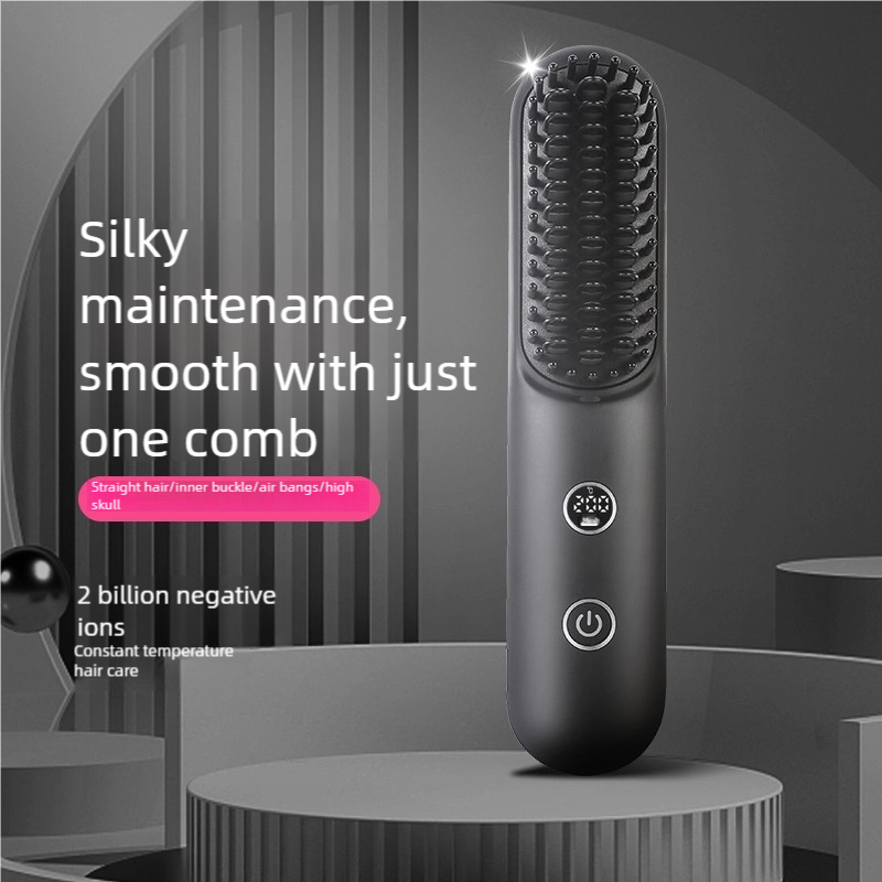 Portable 230g Wireless Hair Straightener Comb – Type-C Fast Charge, LED Display & Travel-Friendly