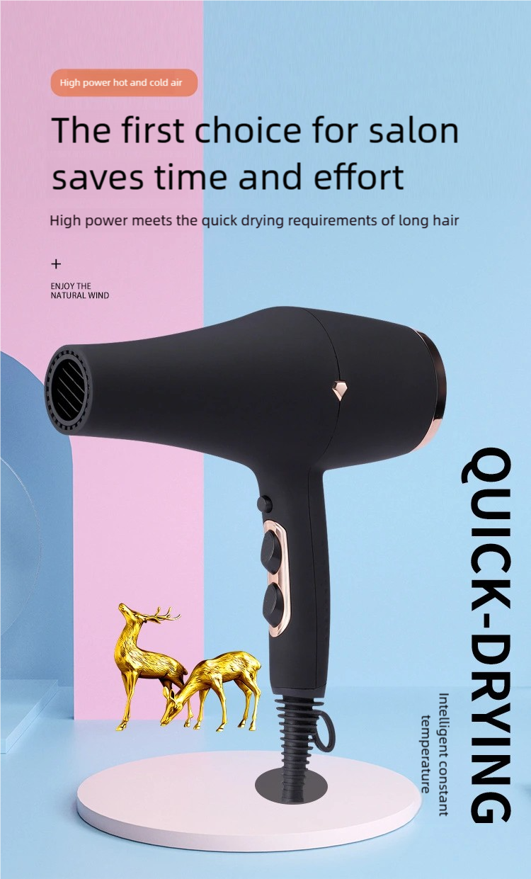 HP01 Hair Dryer – 57℃ Constant Temperature Care, High-Concentration Negative Ions & 6-Speed Adjustment for Frizz-Free Hair