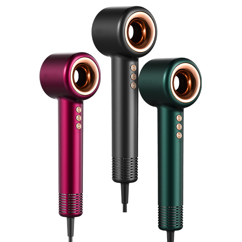 H601 High-Speed Hair Dryer – 120000 RPM Brushless Motor, 60m/s Airflow, 7cm Compact Portable Design & 3 Styling Nozzles