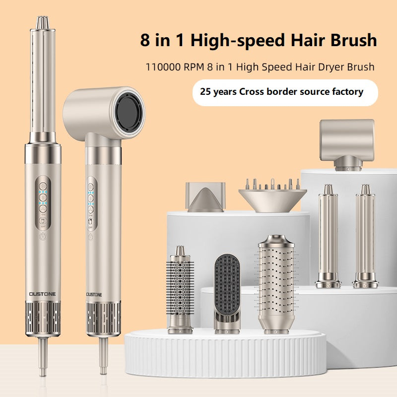 C6 All-in-One Hot Air Brush: 8-in-1 Hair Dryer, Curler, Straightener & Volumizer (110000 RPM High-Speed)
