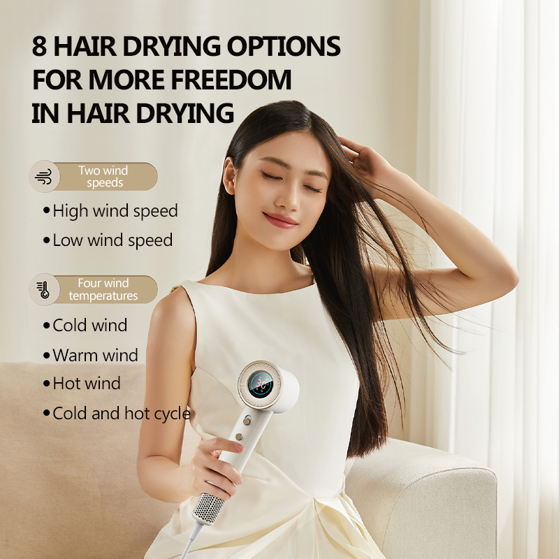 2-in-1 Hair Dryer & Hand Dryer: LED Temp Display + Infrared Auto Sensing – Save Space with Wall-Mounted Storage for Your Bathroom