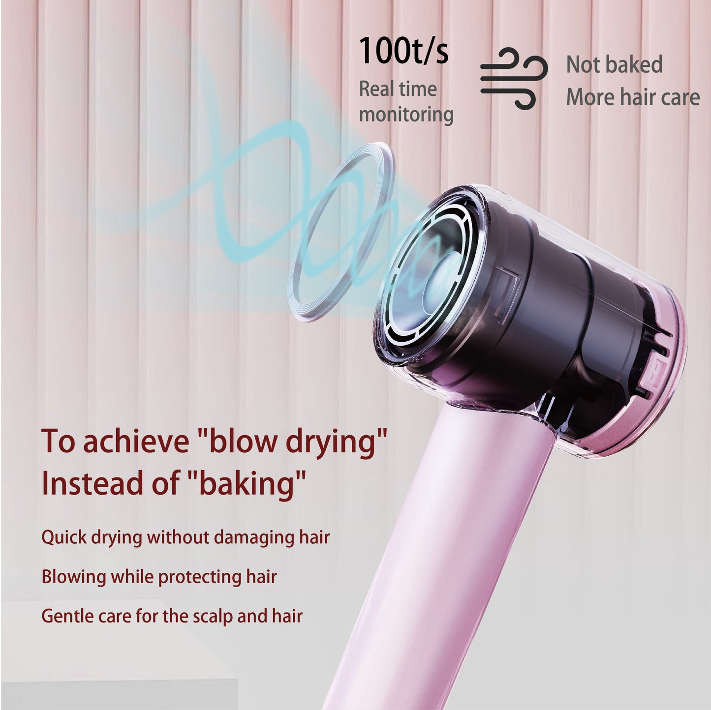 110000 RPM High-Speed Brushless Motor Hair Dryer – 200 Million Negative Ions, NTC Smart Temp Control 100x/sec, 8 Dry Modes to Protect Hair Cuticle from Heat Damage