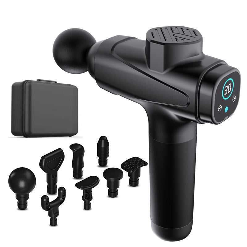 30 Speed Modes Massage Gun – 6 Professional Heads, LCD Display & Deep Tissue Muscle Relief