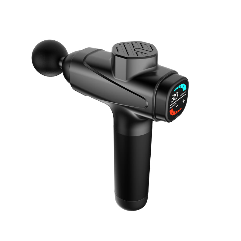 30 Speed Modes Massage Gun – 6 Professional Heads, LCD Pressure Sensing Display & Storage Case