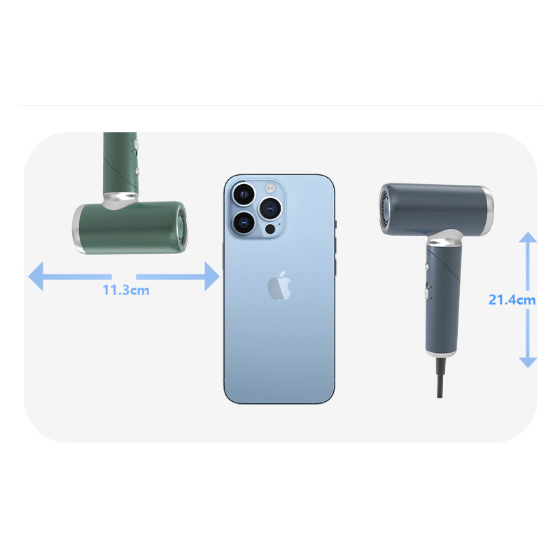 Foldable Portable High-Speed Hair Dryer (100,000 RPM BLDC Motor) – Custom Pattern Design, Warm/Cold Air, Anti-Tangle Cord & Smart Temperature Control