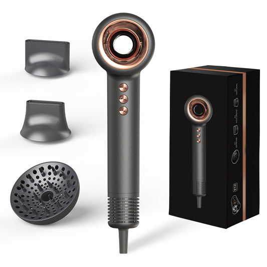 H601 High-Speed Hair Dryer – 120000 RPM Brushless Motor, 60m/s Airflow, 7cm Compact Portable Design & 3 Styling Nozzles