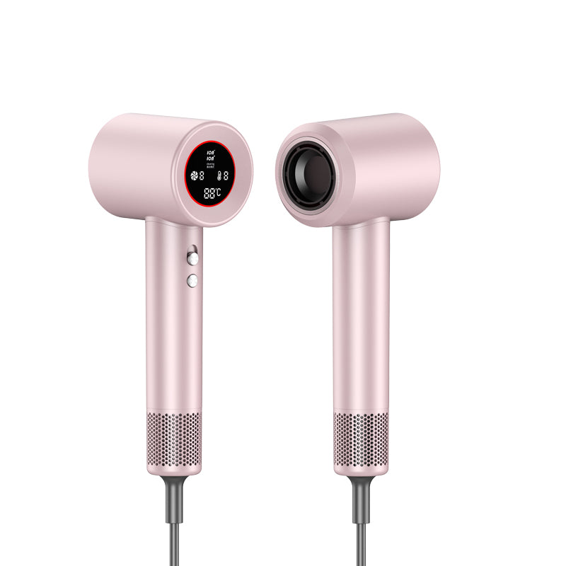 Fast-Drying High-Speed Hair Dryer with 200M Negative Ions – 60dB Low Noise, HD Digital Display, Magnetic Nozzle & Removable Filter