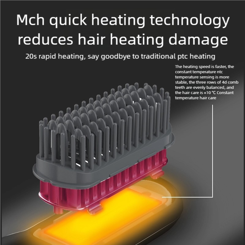 Portable 230g Wireless Hair Straightener Comb – Type-C Fast Charge, LED Display & Travel-Friendly