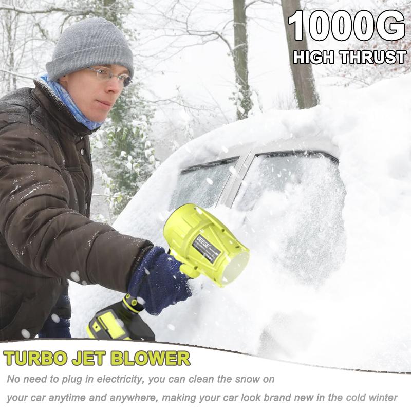 OEM Brand Cordless Turbo Jet Blower, 21V High Capacity Lithium Battery Powered Handheld Leaf Blower with 1000G High Thrust, Multi-Purpose Electric Air Blower for Snow Removal, Dust Cleaning, Car Detailing and Yard Care