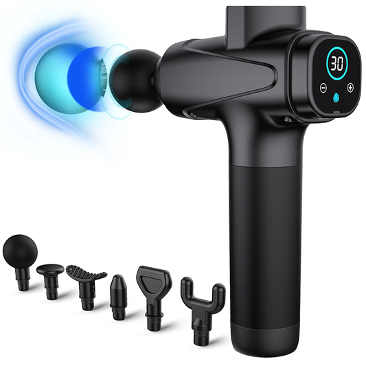 30 Speed Modes Massage Gun – 6 Professional Heads, LCD Display & Deep Tissue Muscle Relief