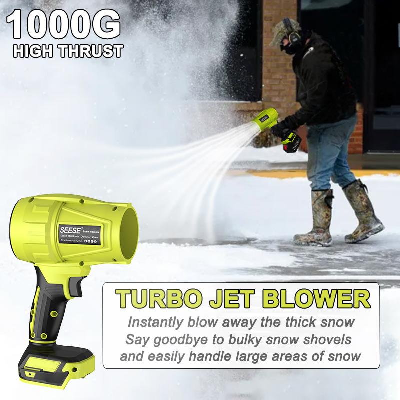 OEM Brand Cordless Turbo Jet Blower, 21V High Capacity Lithium Battery Powered Handheld Leaf Blower with 1000G High Thrust, Multi-Purpose Electric Air Blower for Snow Removal, Dust Cleaning, Car Detailing and Yard Care
