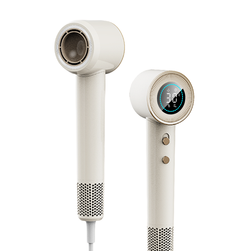 2-in-1 Hair Dryer & Hand Dryer: LED Temp Display + Infrared Auto Sensing – Save Space with Wall-Mounted Storage for Your Bathroom