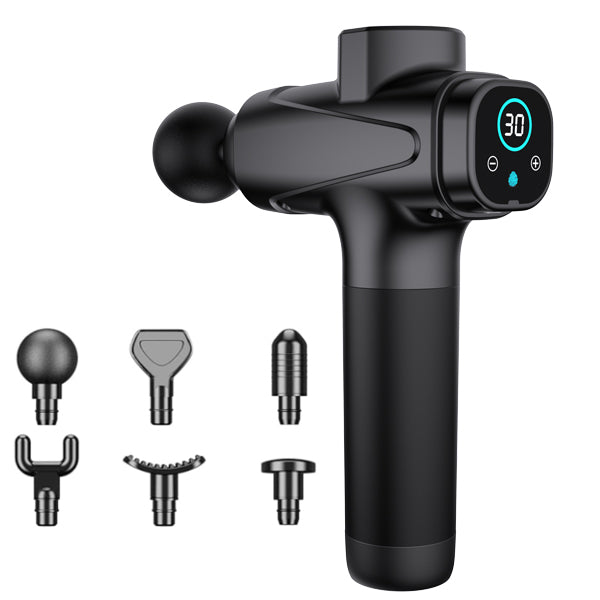 30 Speed Modes Massage Gun – 6 Professional Heads, LCD Display & Deep Tissue Muscle Relief