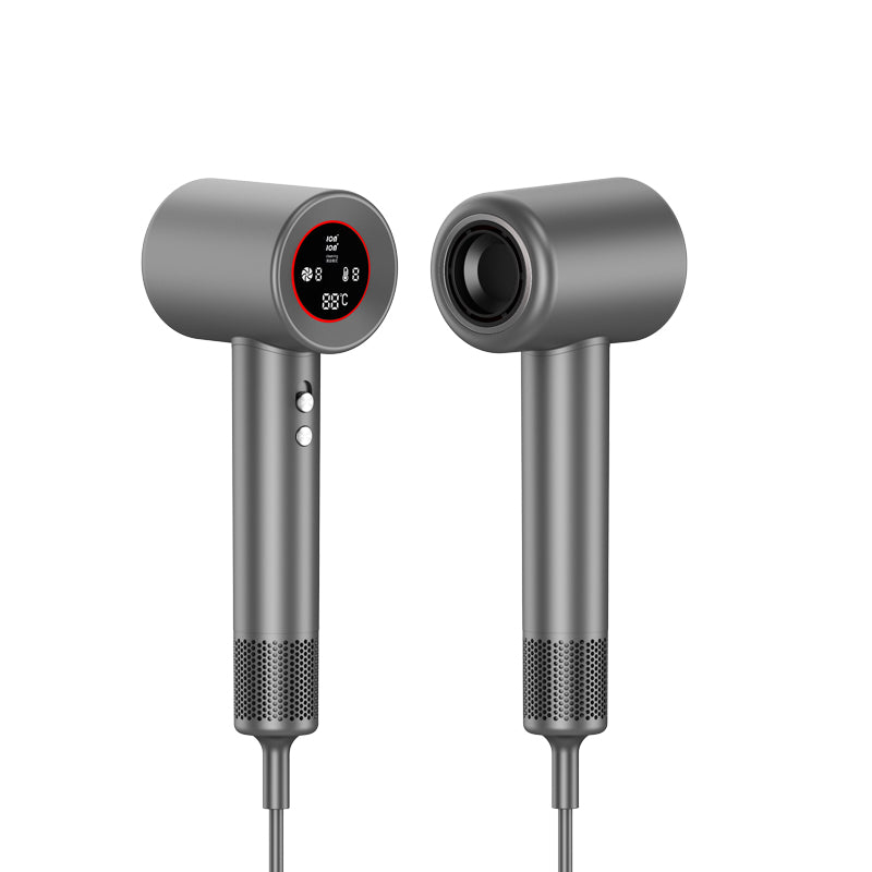 Fast-Drying High-Speed Hair Dryer with 200M Negative Ions – 60dB Low Noise, HD Digital Display, Magnetic Nozzle & Removable Filter