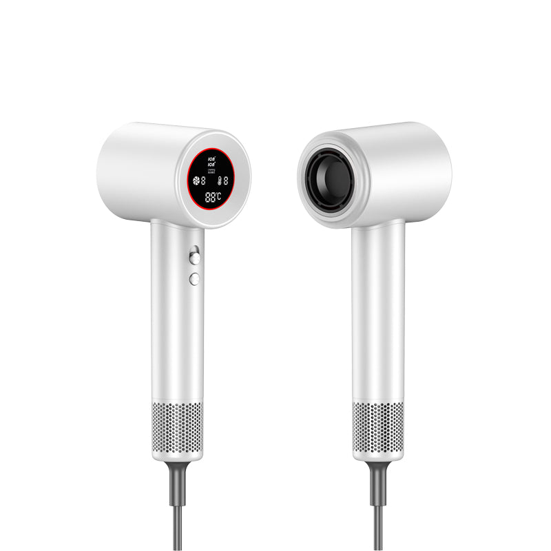 Fast-Drying High-Speed Hair Dryer with 200M Negative Ions – 60dB Low Noise, HD Digital Display, Magnetic Nozzle & Removable Filter