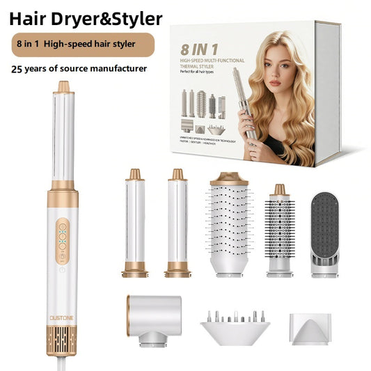 C6 All-in-One Hot Air Brush: 8-in-1 Hair Dryer, Curler, Straightener & Volumizer (110000 RPM High-Speed)